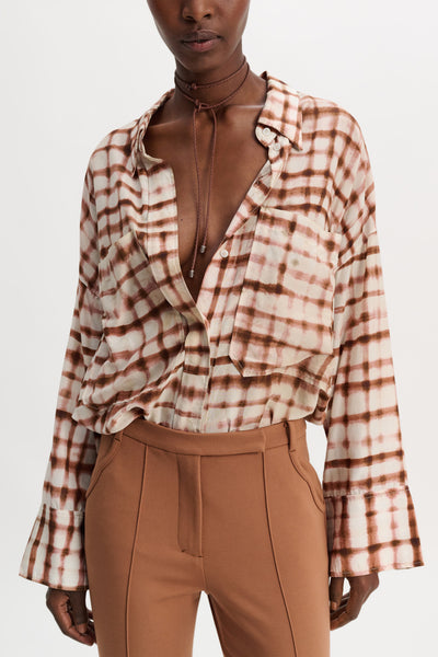 Dorothee schumacher blouse bruin zigzag